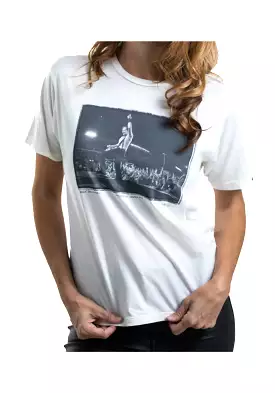 WOMEN'S 'BRUCE LIVE' T-SHIRT (WHITE) - CLINCH BY GOLDEN GOODS