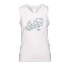 Women's Buffalo Sabres Levelwear White Paisley Sweep V-Neck Tank Top