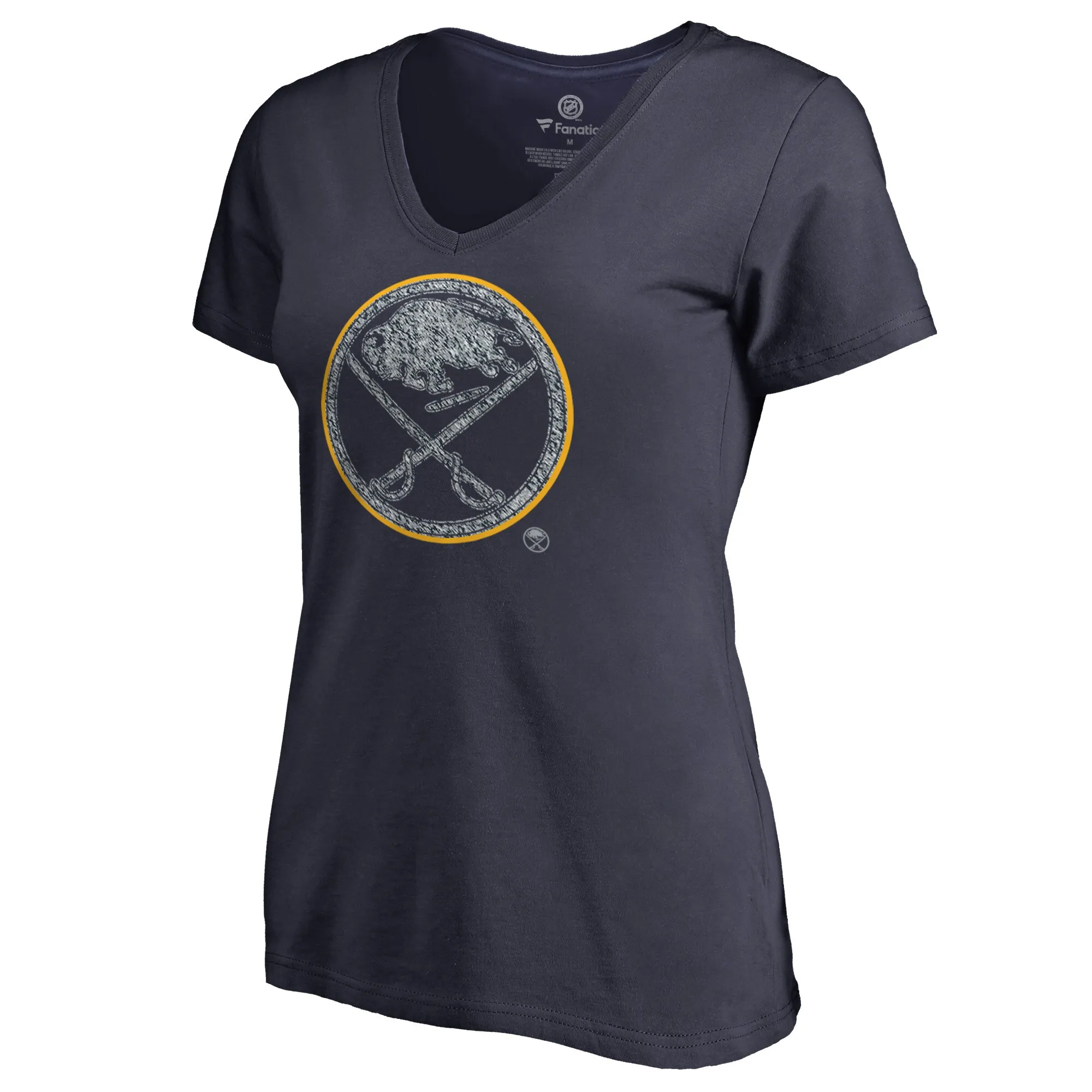 Women's Buffalo Sabres Navy Static Logo V-Neck T-Shirt