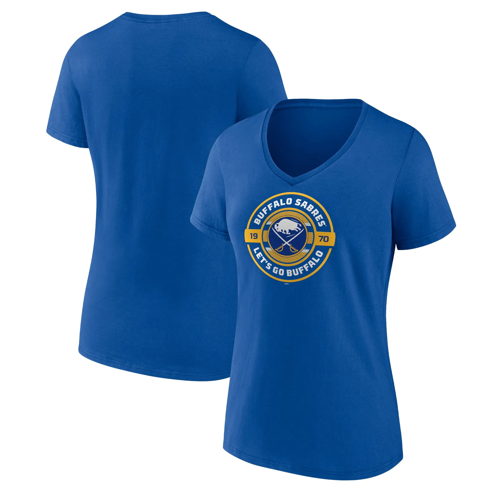 Women's Buffalo Sabres Royal Native V-Neck T-Shirt