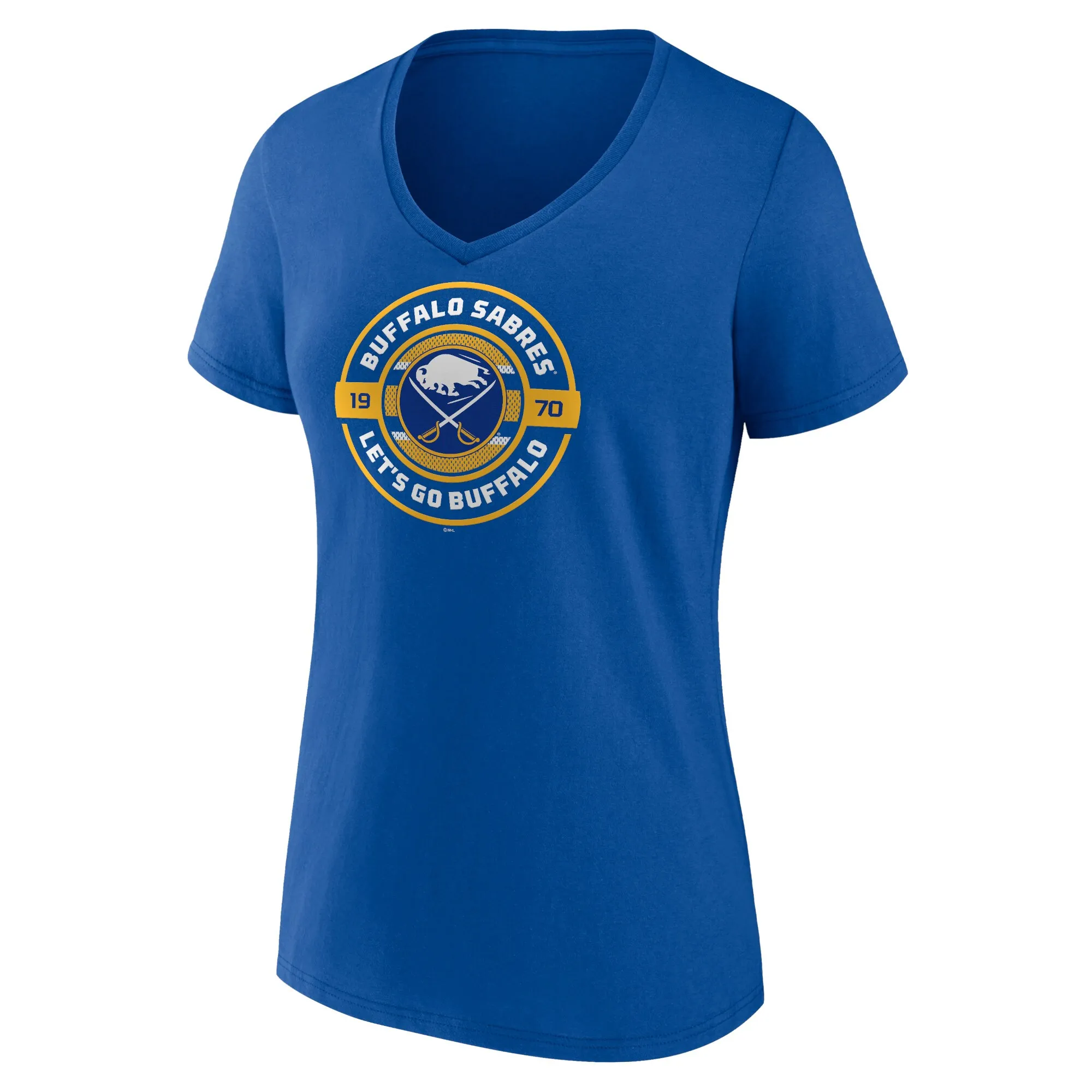 Women's Buffalo Sabres Royal Native V-Neck T-Shirt