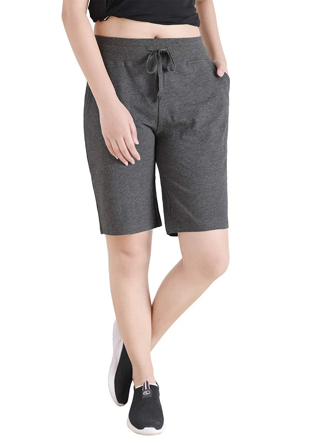 Women's Cotton Jersey Bermuda Shorts with Pockets