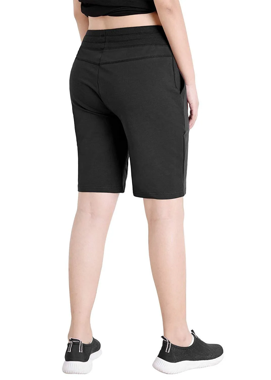 Women's Cotton Jersey Bermuda Shorts with Pockets