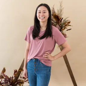 Women's Crew Neck Tee in Dusty Rose