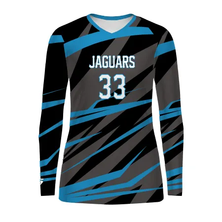 Women's Freestyle Sublimated Long Sleeve Stretch Volleyball Jersey