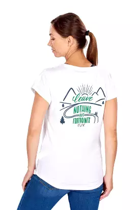 Women's 'Leave Nothing But Footprints' Runr T-Shirts - white