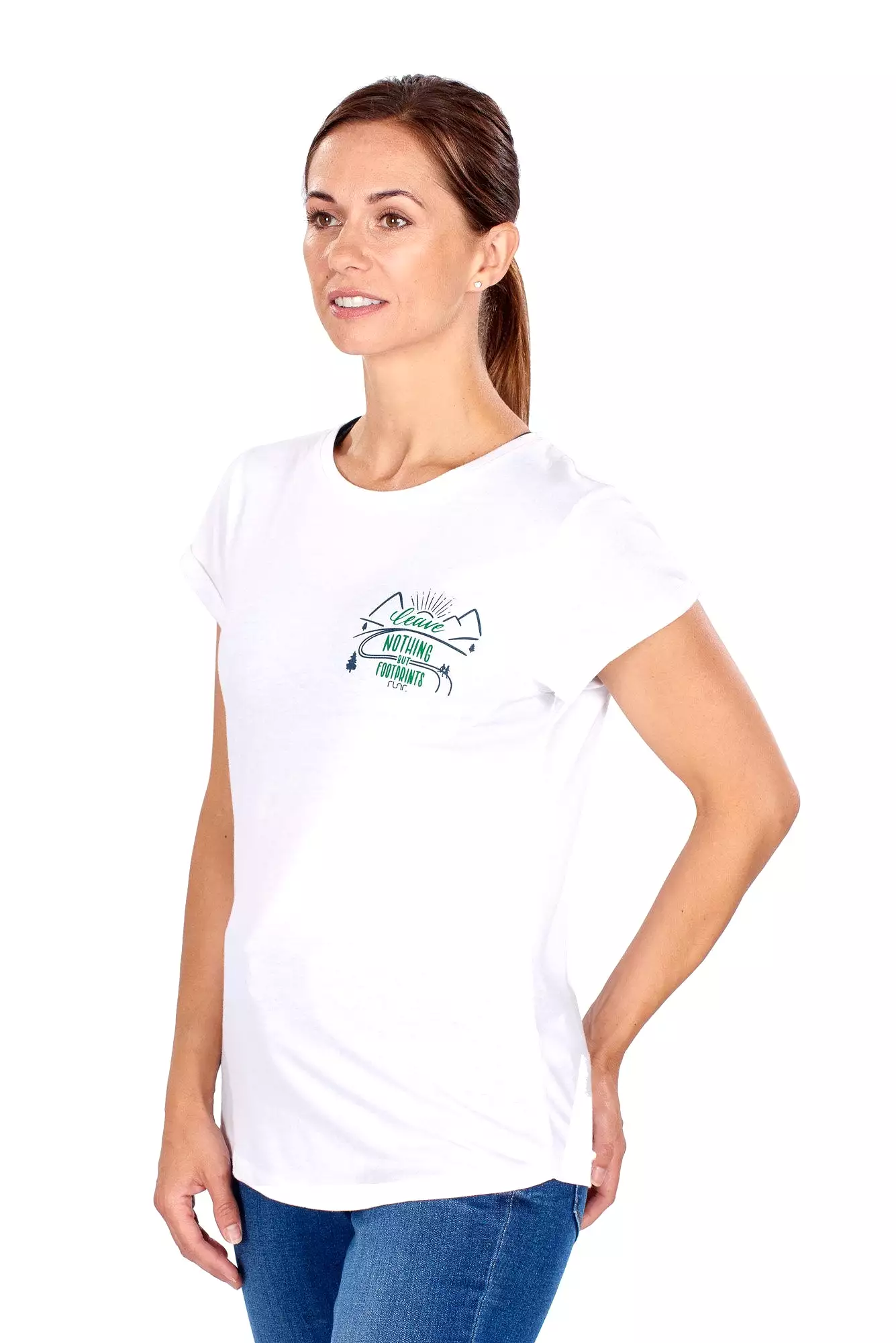 Women's 'Leave Nothing But Footprints' Runr T-Shirts - white