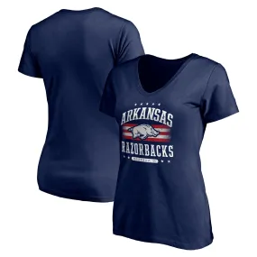 Women's Navy Arkansas Razorbacks City Pride V-Neck T-Shirt