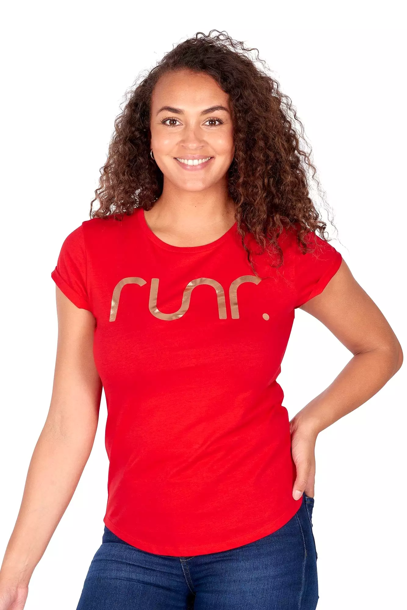 Women's Rose Gold Runr T-Shirt - red