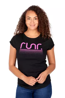 Women's Runr Energised T-Shirts black with magenta