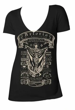 Women's Tattooed Artoria V Neck T-Shirt