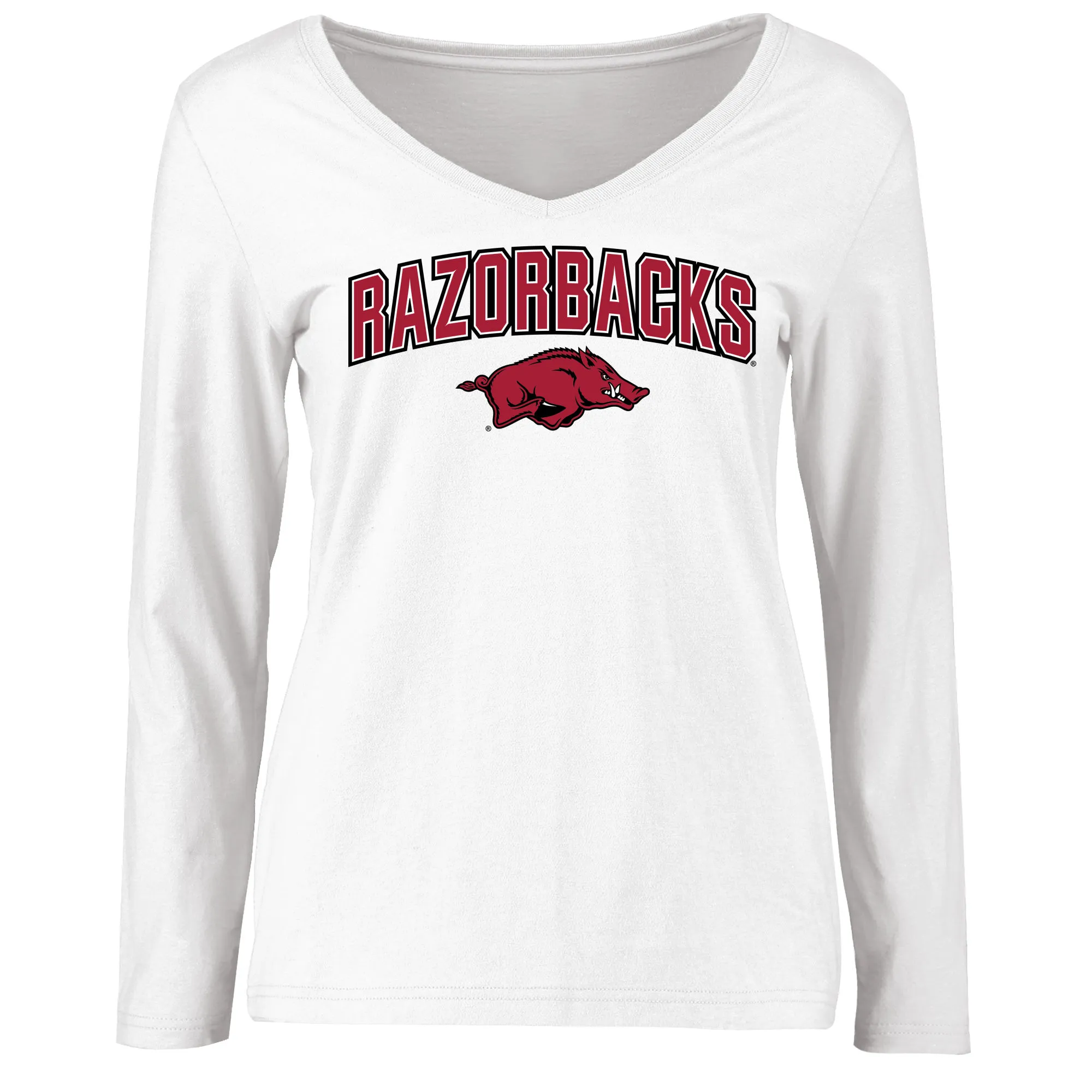 Women's White Arkansas Razorbacks Proud Mascot Long Sleeve T-Shirt