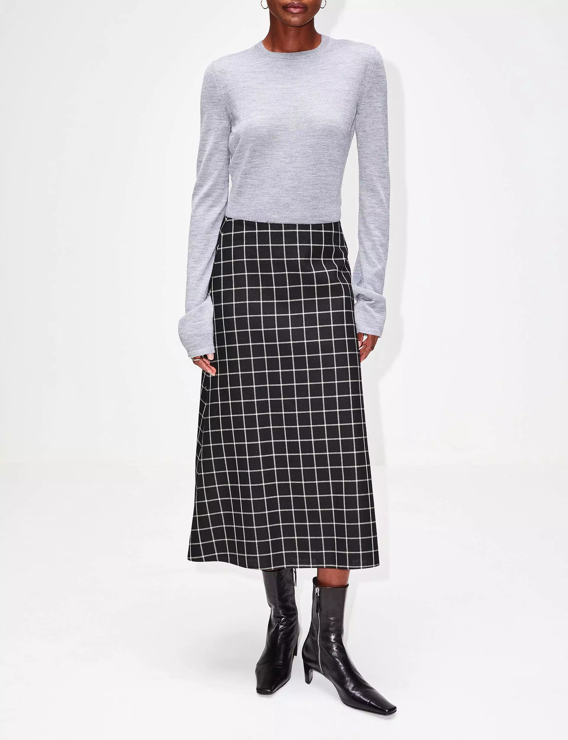 Wool Check Skirt