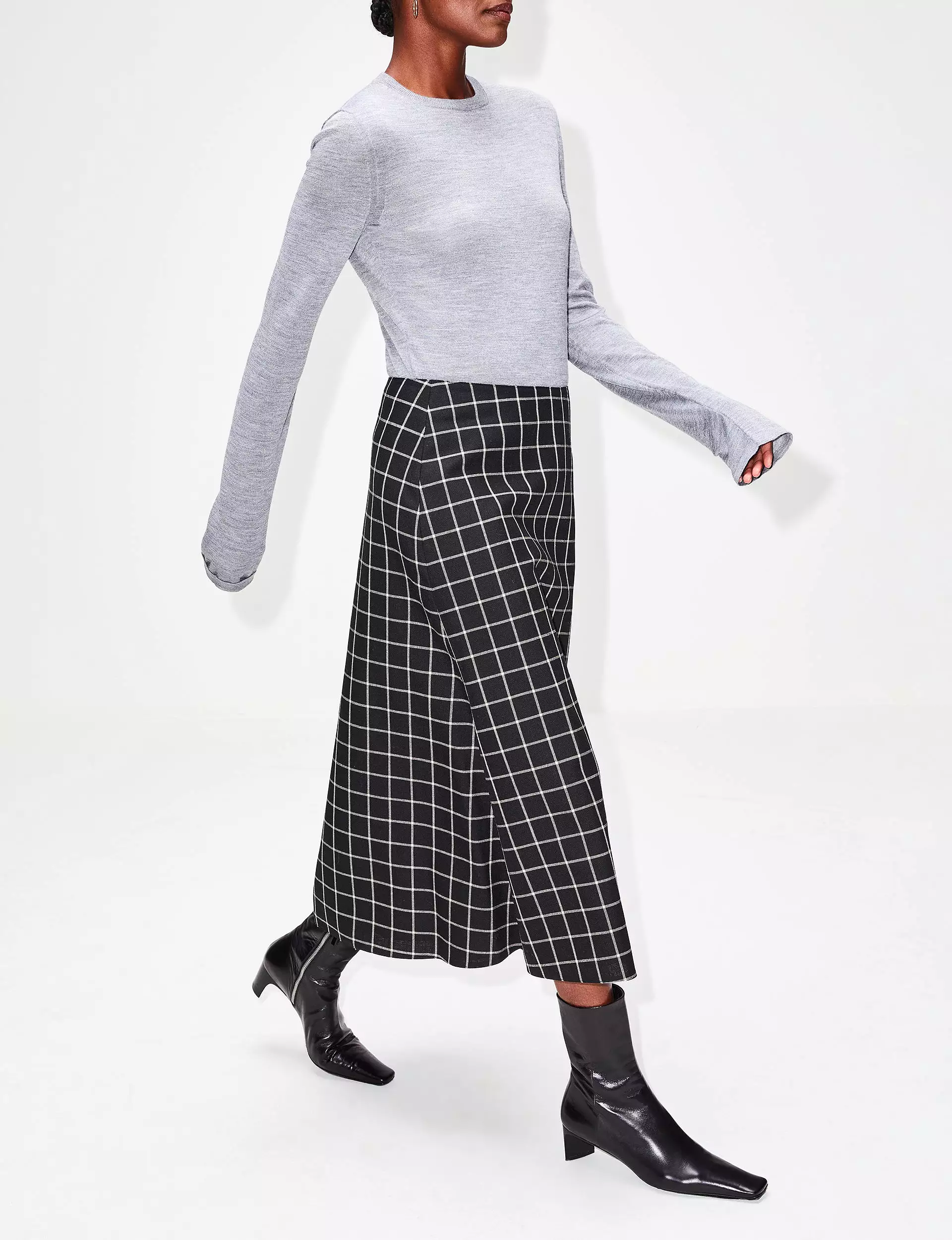 Wool Check Skirt