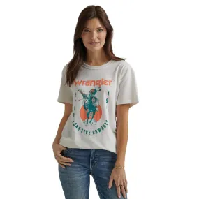 Wrangler Women's White Long Live Cowboys Bronc Tee