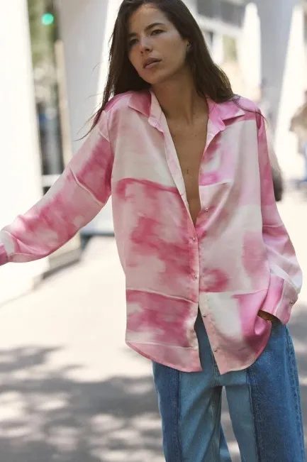 ZARA  |Casual Style Tie-dye Long Sleeves Shirts & Blouses