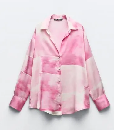 ZARA  |Casual Style Tie-dye Long Sleeves Shirts & Blouses