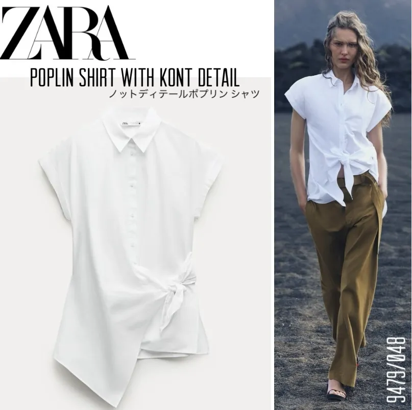 ZARA  |Cotton Shirts & Blouses