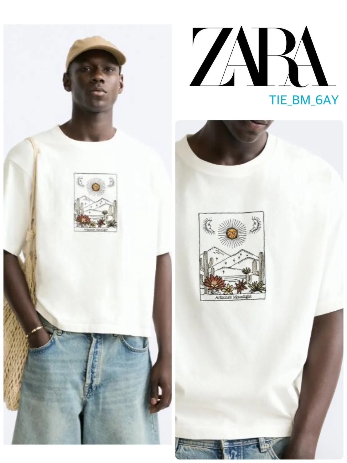 ZARA  |Cotton Short Sleeves T-Shirts