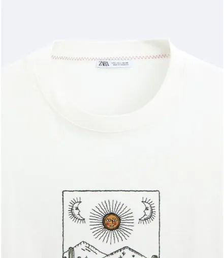 ZARA  |Cotton Short Sleeves T-Shirts