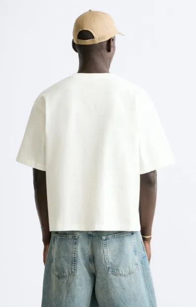 ZARA  |Cotton Short Sleeves T-Shirts